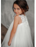 Ivory Lace Tulle Tea Length Flower Girl Dress